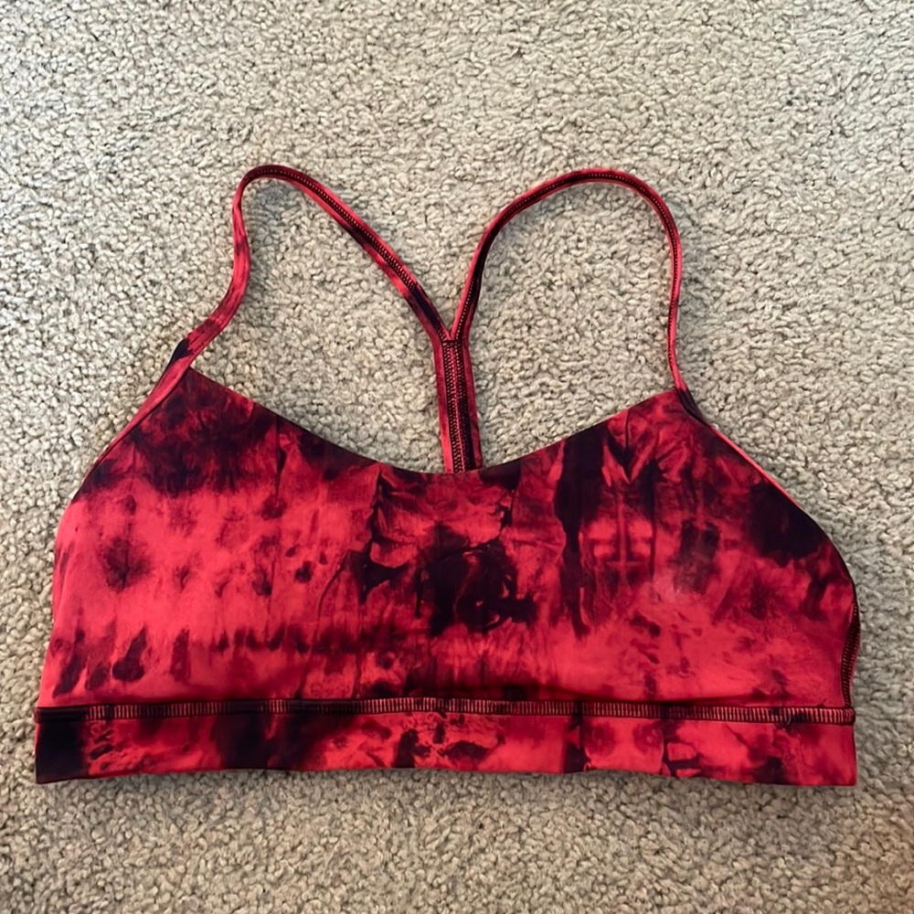 lululemon Flow Y Red Tie-dye Sports Bra. Size 10.